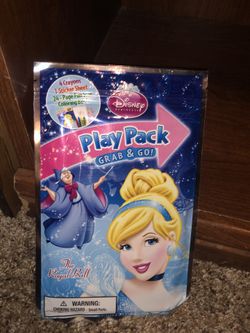 Disney Princess Cinderella party play pack grab n go stickers crayons play fun - NIP