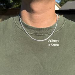 Silver Cuban Link Chain 20” 