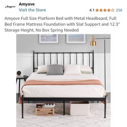 Full Size Platform Bed and accessories 