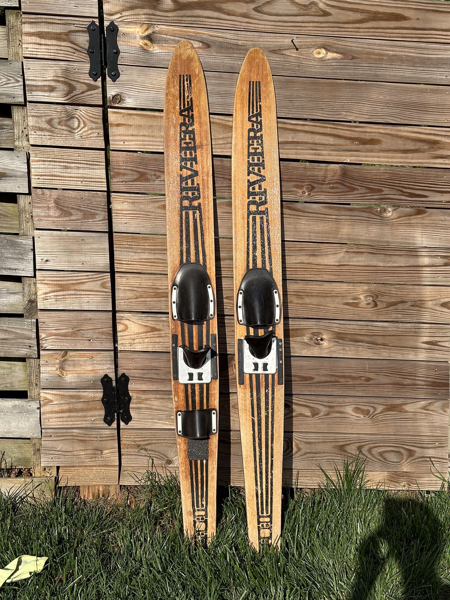 Vintage Pair of RIVIERA Wooden Water Skis