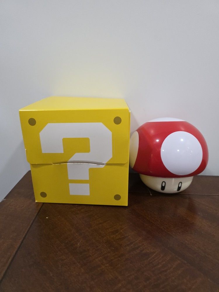 Super Mario Mushroom Bowl With Question Block Box