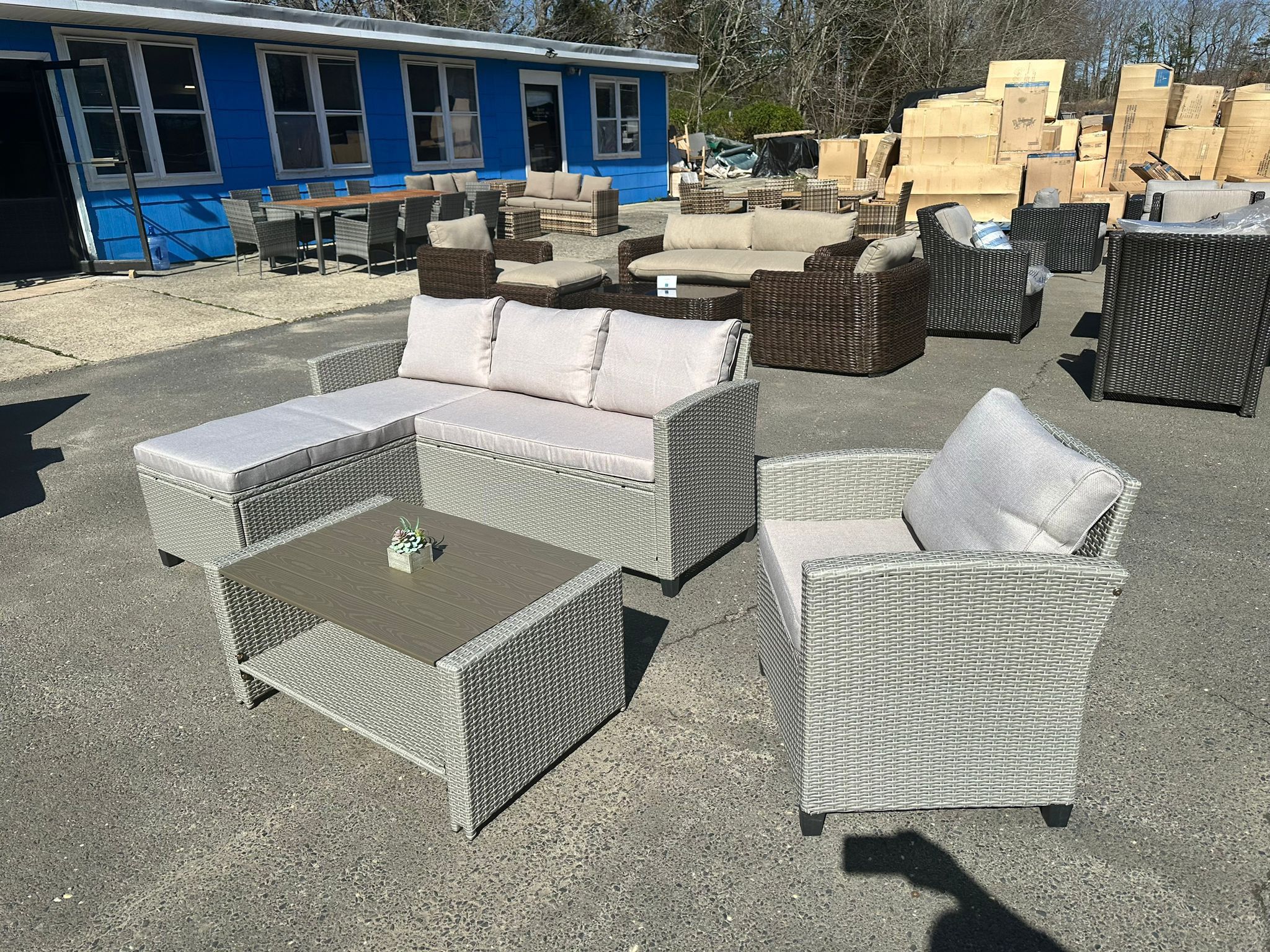 FREE DELIVERY AND INSTALLATION - Sectional Patio Outdoor Furniture (Including Chair and Table)