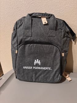 Kaiser Permanente Gray Diaper Bag/Portable Changing Station