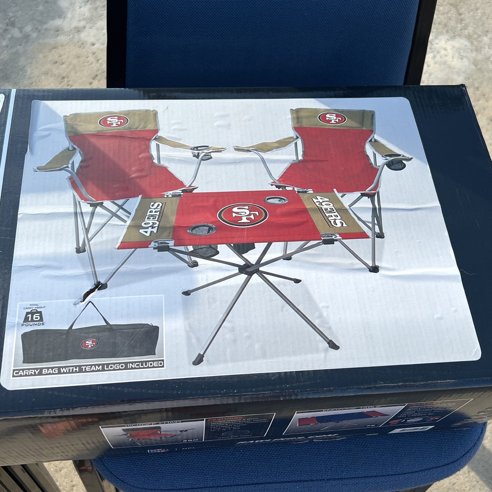 3 Piece Tailgate Kit Incl Folding Chairs And Table Home & Garden