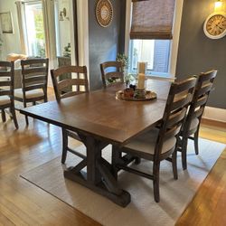Farmhouse Style Dining Table And 6 Chairs