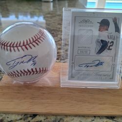 Tajjan Walker Autograph Baseball And Card With Coa 