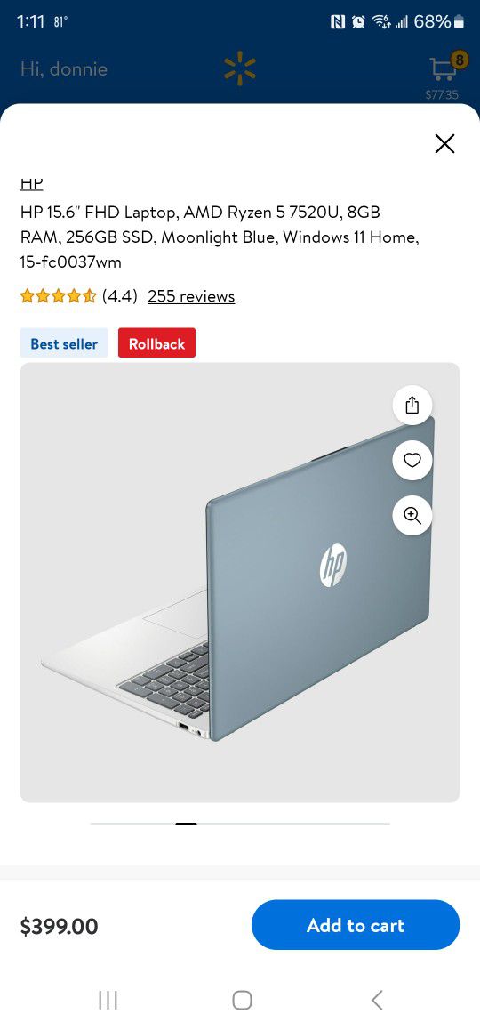 HP 15.6" Laptop 