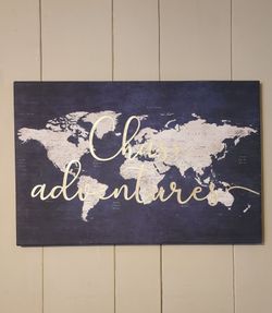 Beautiful 2ft x 3 ft Map Canvas Wall Decor $5