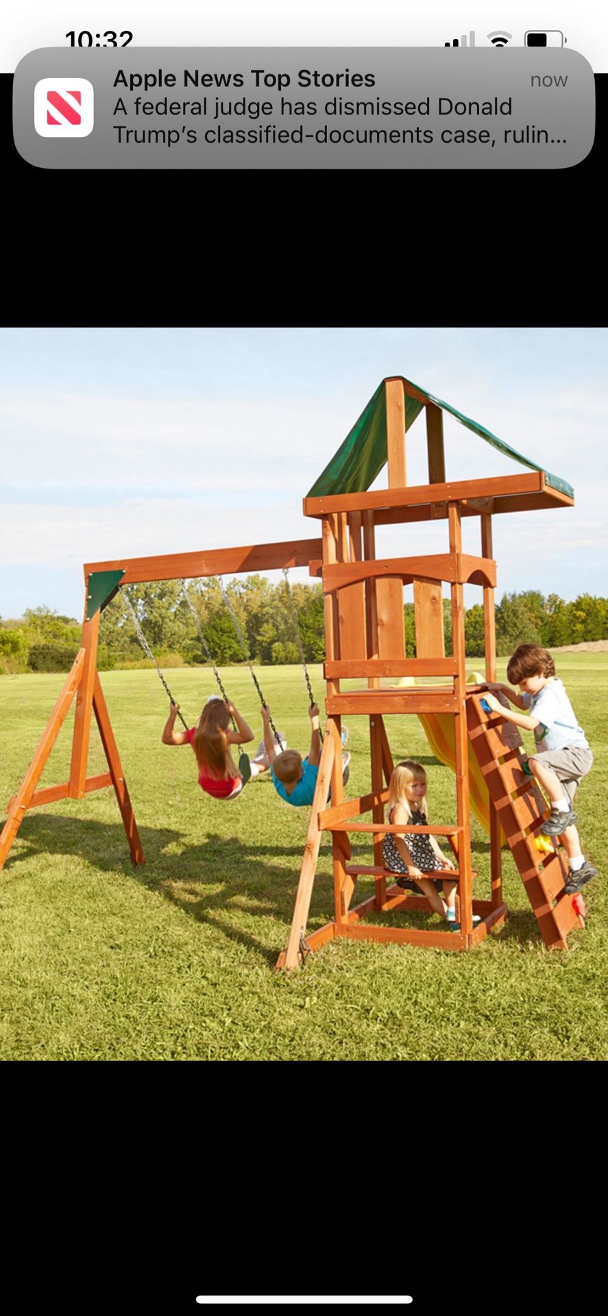Wooden Swing Set & Climbing Wall Kit