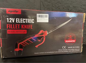 WORKPRO 12V Cordless Electric Fillet Knife, 8" & 10" Sharp Blades -NEW (3442/10)