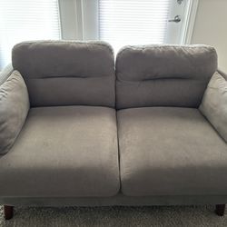 Grey Medium Sofa w/ 2 Pillows 
