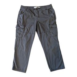 Sonoma Dark Gray Mid Rise Cargo Cropped Pants Women's 14