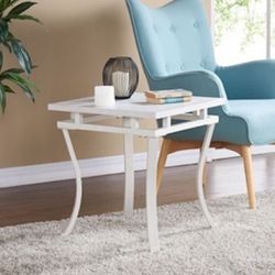 NEW  Edisto By Southern Enterprises Square End Table - White CK7422