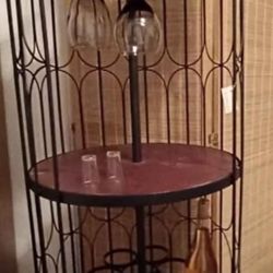 Wrought Iron Wine Bottle Shaped Wine Rack 