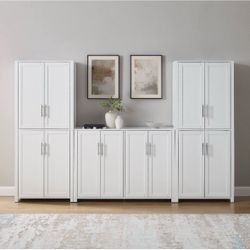 Savannah 3-Piece Sideboard And Pantry Set - White