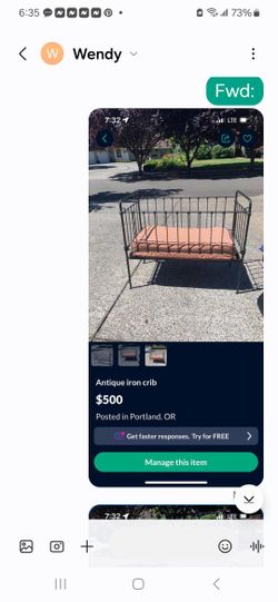 Antique Child Bed. Accent Piece