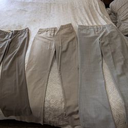 $30- 3 Pairs Of Express Slacks, Size 2SHORT (MESA)