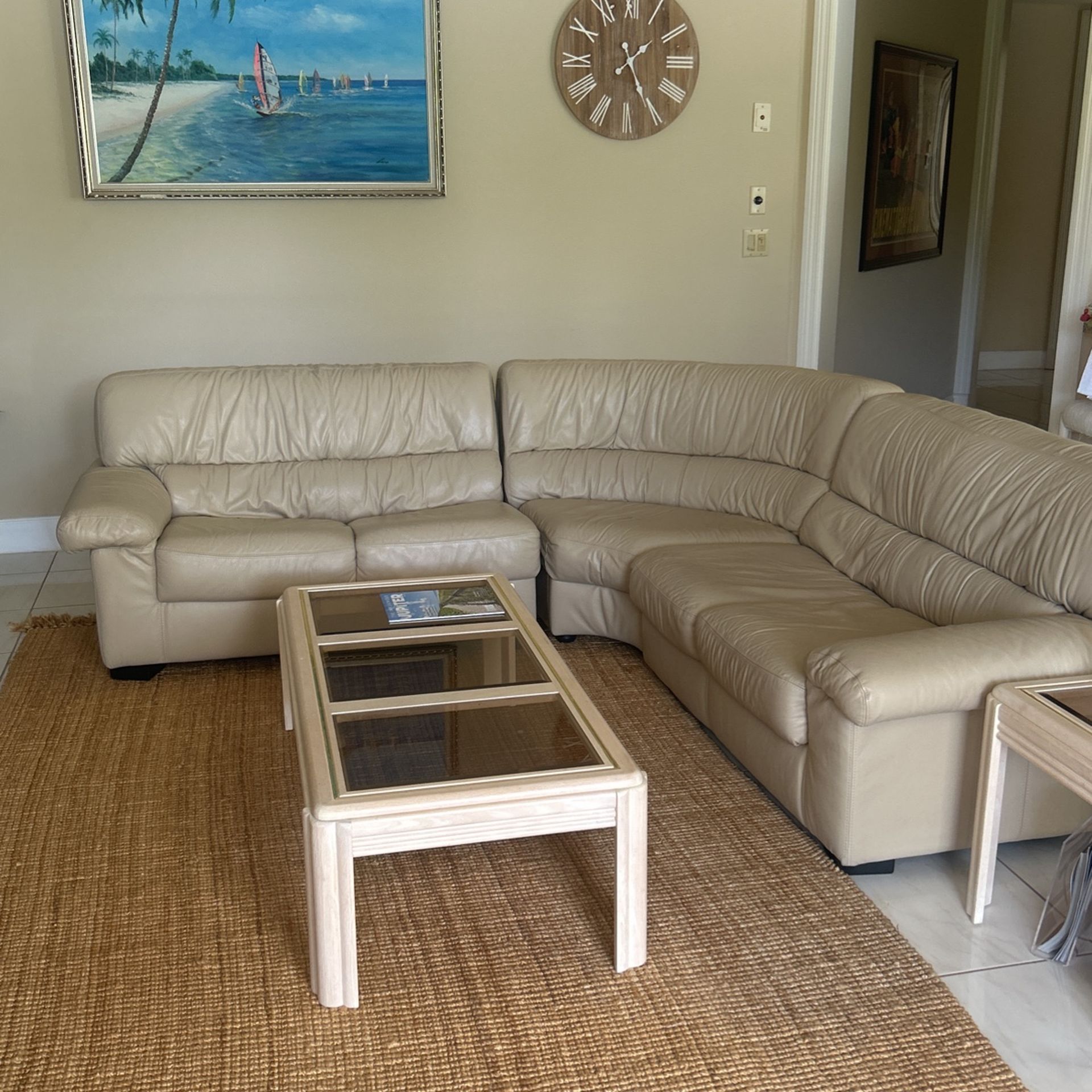 Natuzzi Leather Sectional Sofa