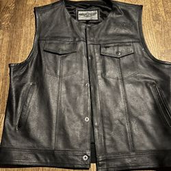Leather Vest Men Size XL