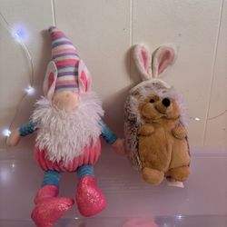 2 PCs Easter Gnome And Hedgehog Plushie Set $3 Each Or $5 For Both