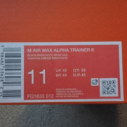 Mens size 11 Nike Air Max Alpha Trainer 6