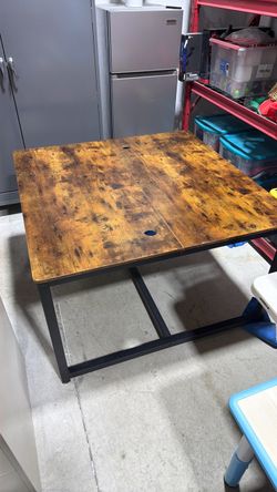 Industrial Wood Desk for 2 stations