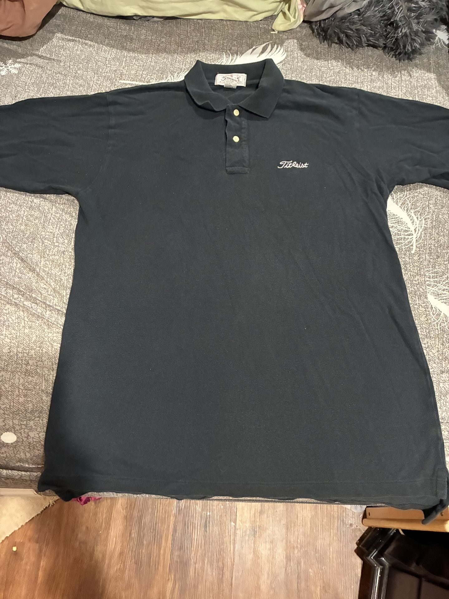 Men’s Size Large Black Titleist Cotton Polo Shirt EUC