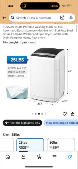 Rovosun washer and dryer portable