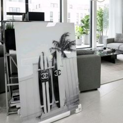 Glass Art 47x32 Surboard Chanel New Art Deco Wall Art 