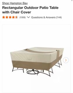 Rectangular Outdoor Patio Table with Chair Cover