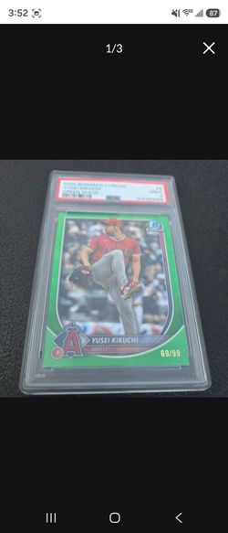 YUSEI KIKUCHI 2025 Bowman Chrome Green Wave Los Angeles Angels 69/99 PSA 9 MINT