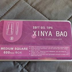Soft gel nail tips medium square