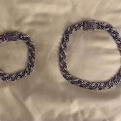 Faux Diamond Cuban Link Dog Collar