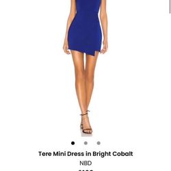 NBD One Shoulder Mini Dress | Cobalt Blue | XS