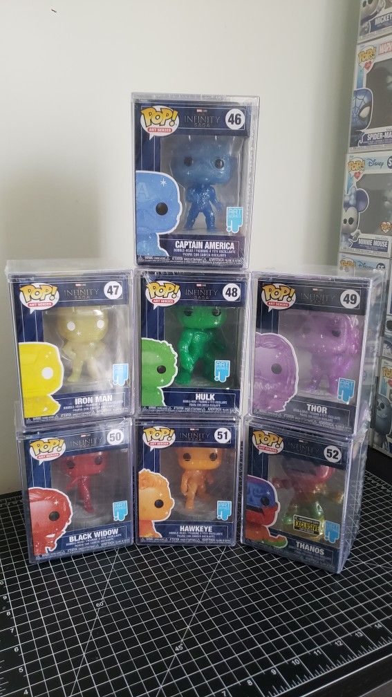 Marvel Infinity Saga Funko Pop Art Series – Full Set of 7 – Sealed in Hard Cases