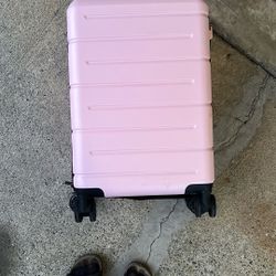 Pink Luggage With Cup Holder