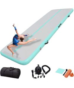 IBATMS Air Tumbling Mat Tumble Track,20ft Inflatable Gymnastics Air Mat for Gymnastics Training/Home Use/Cheerleading/Yoga/Water
