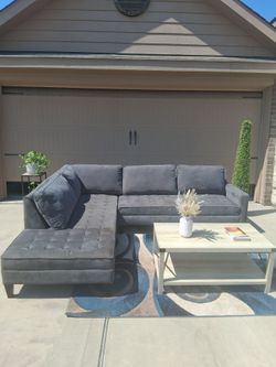 Large Dark Gray Sectional Couch- Free Delivery