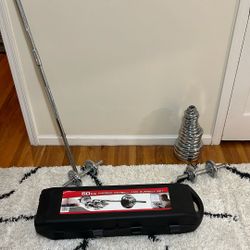 50KG/110lbs Chrome Barbell And Dumbbell Set