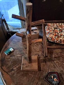 25" wooden bird perch stand