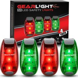 LED Safety Lights [4 Pack] for Boat, Kayak, Bike, Dog Collar, Stroller, Runners and Night Running - Clip On, Strobe, Warning, Flashing

