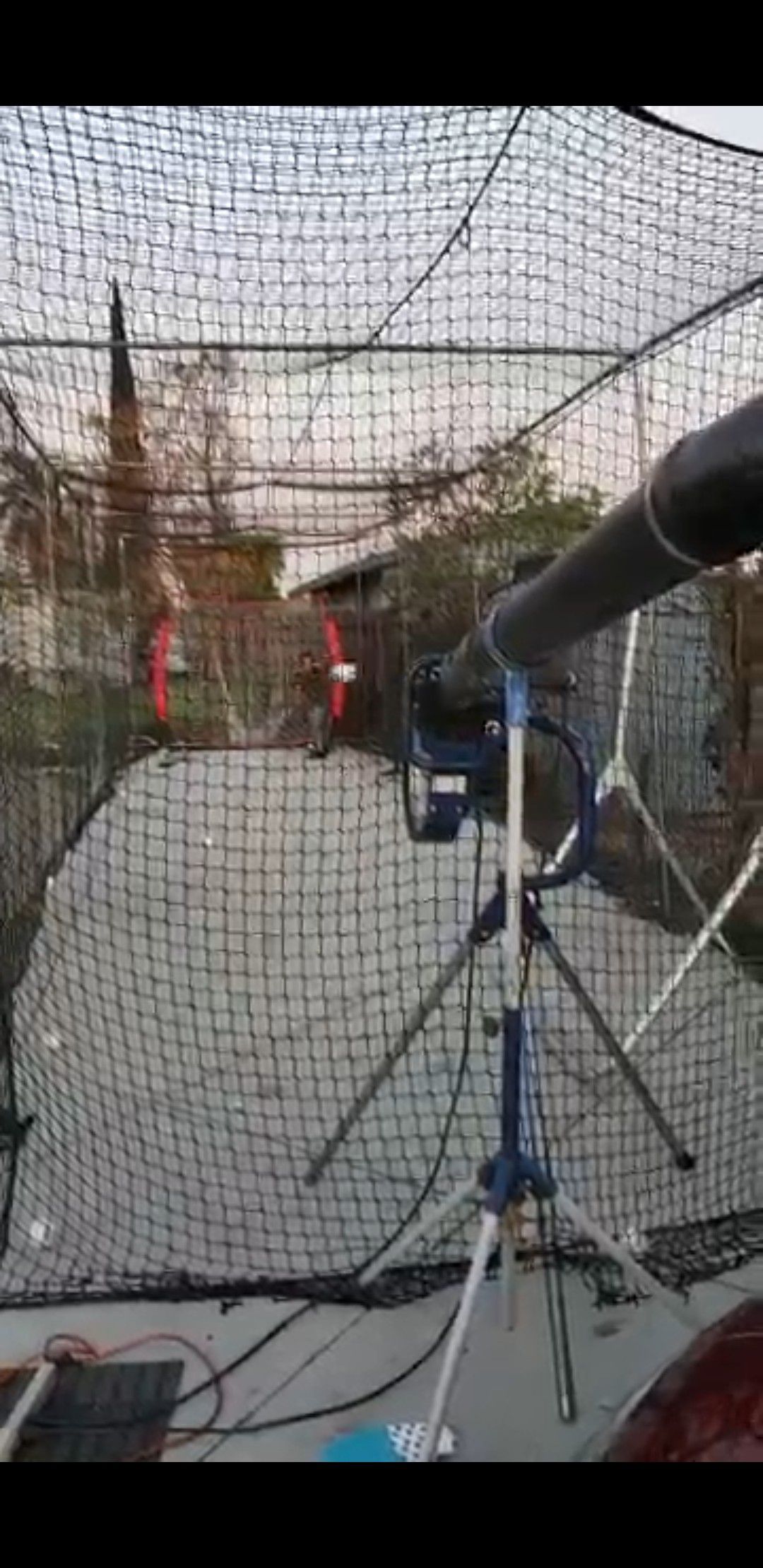 Baseball Batting cage with 2 pitching machines