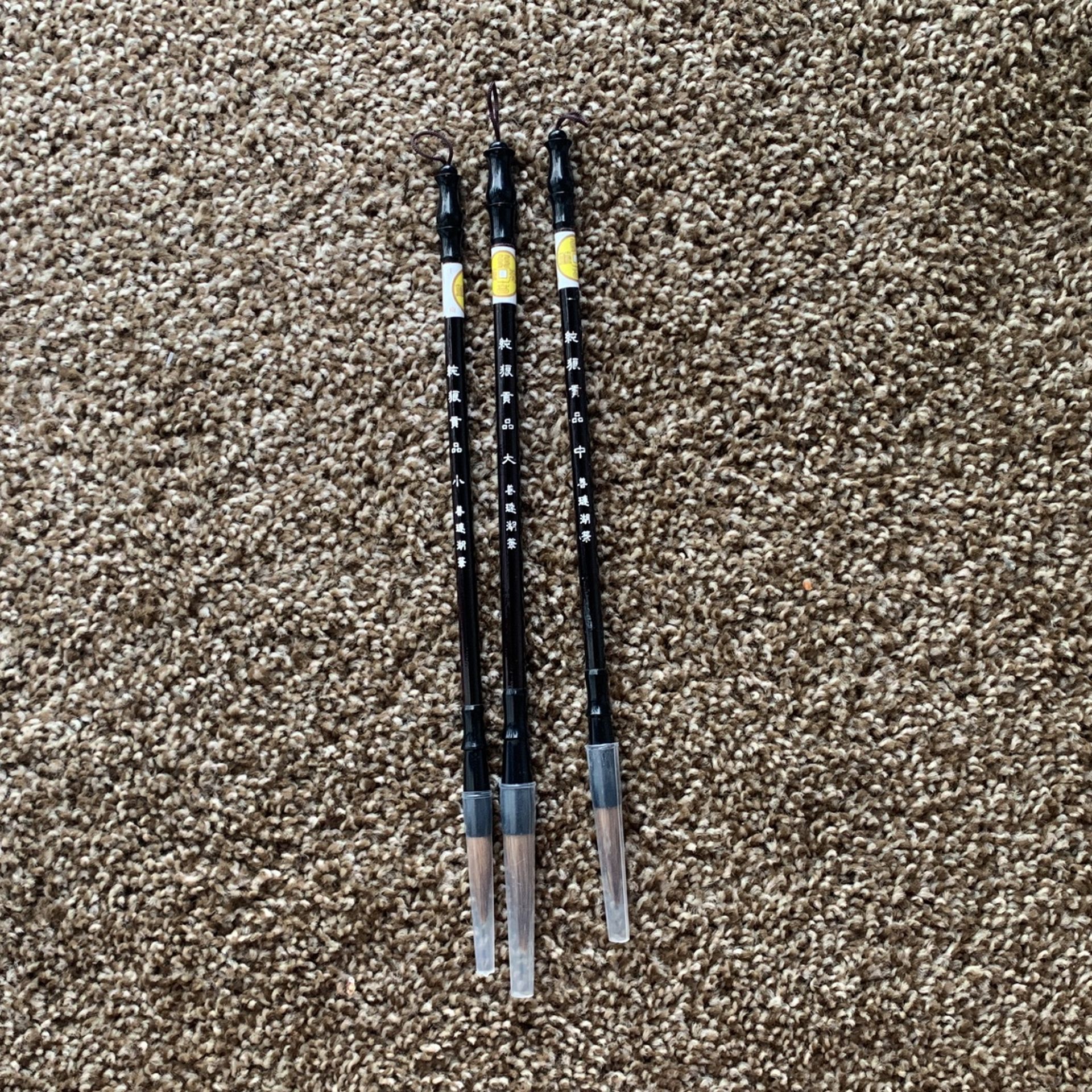 Chinese Calligraphy Brushes 3pk
