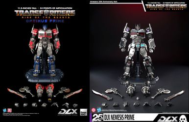 TRANSFORMERS RISE OF THE BEAST OPTIMUS PRIME DLX & NEMESIS PRIME (BBTS EXCLUSIVE) 12” DIE CAST