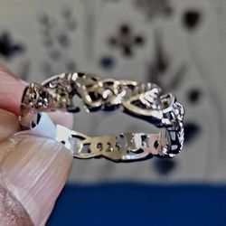 925 SILVER LEAVES RING SIZE 9