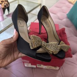 Valentino Heals With Swarovski Crystal Bow🎀