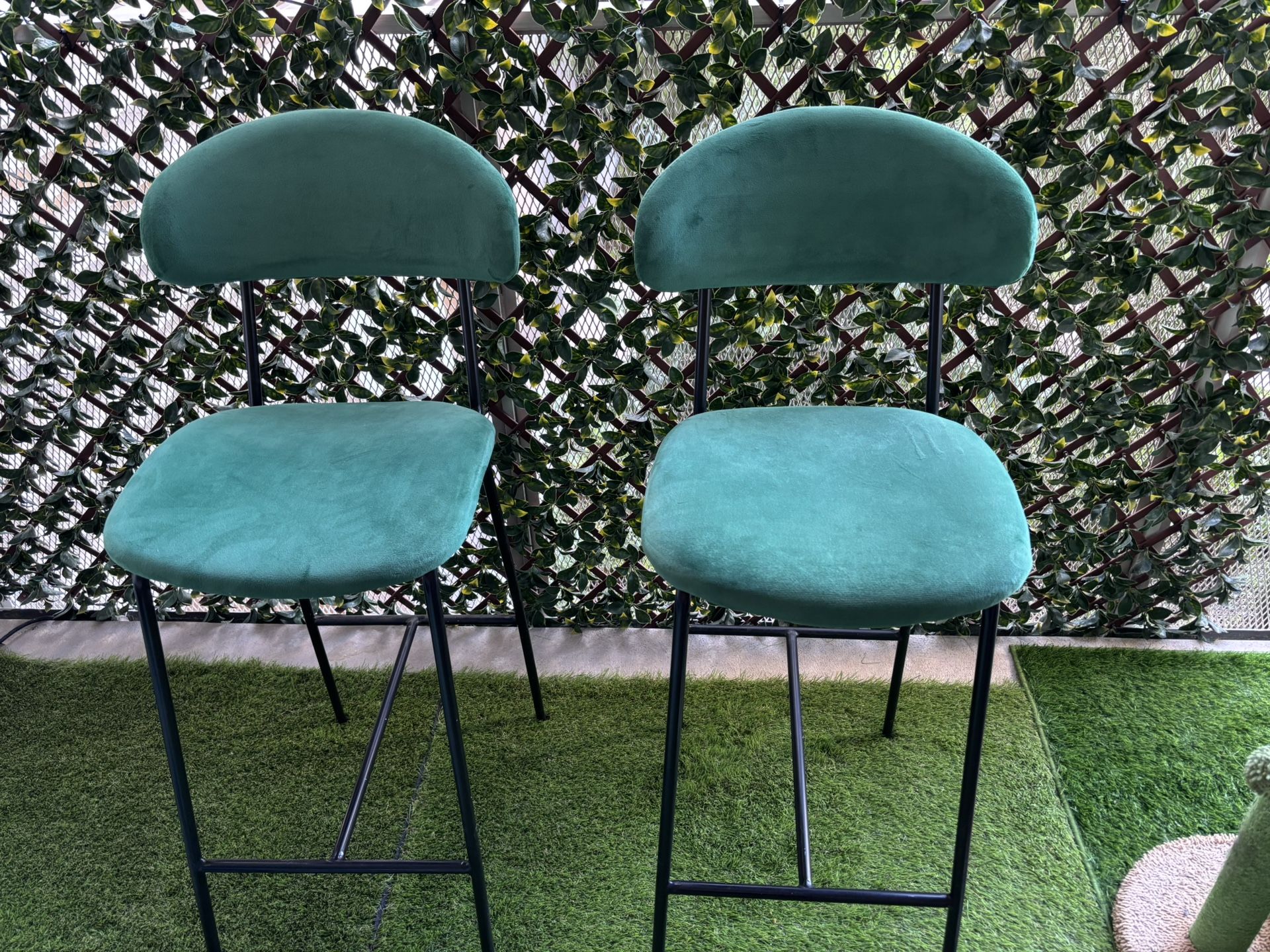Set Of Two Stool Bar Or Counter Chairs Turquoise Color