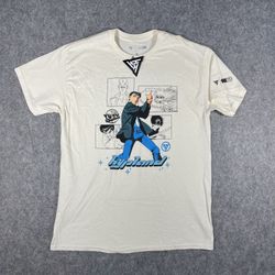 Hypland X Yu Yu Hakusho Shirt Mens Large Beige Anime Manga Cotton Short Sleeve