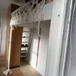 100% WOOD - ELEVATED BED - HANDMADE - 5’ 4” off ground - FREE