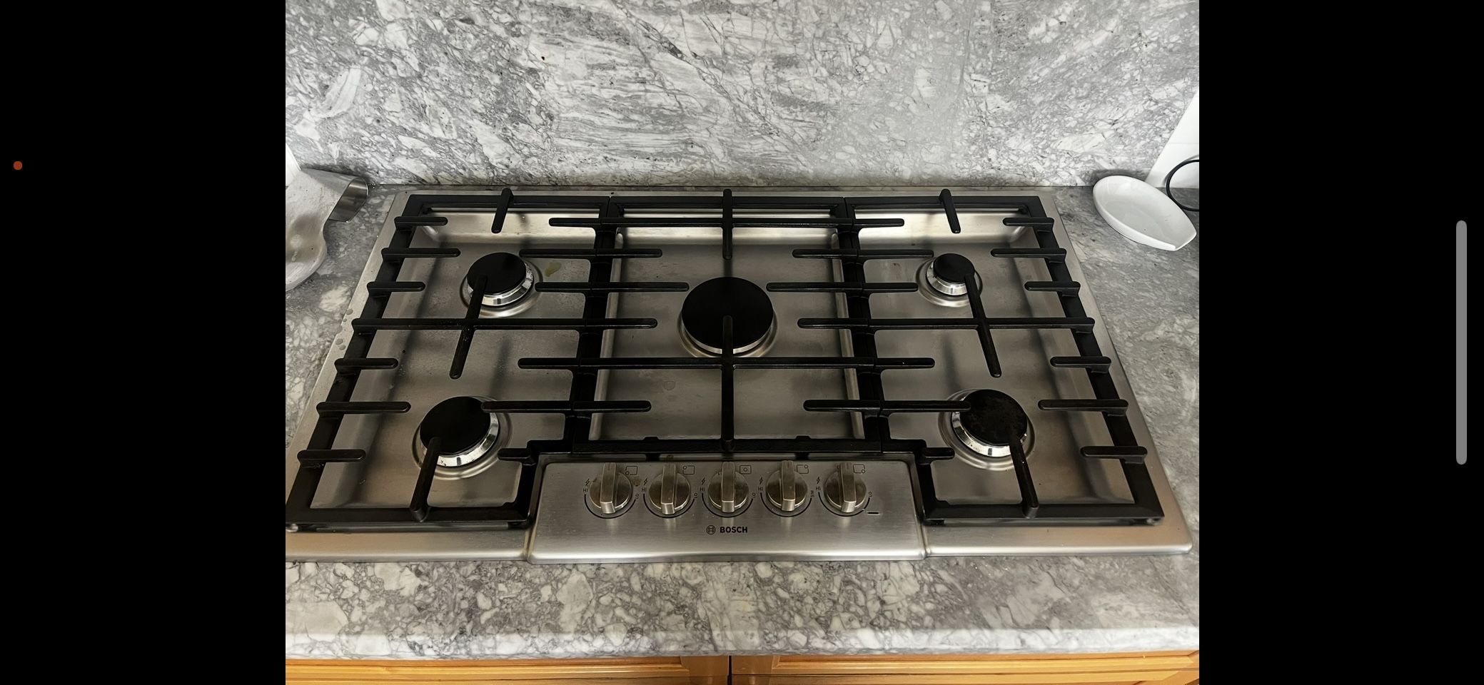Bosch 36 in. Gas Cooktop in Stainless Steel with 5-FlameSelect Burners